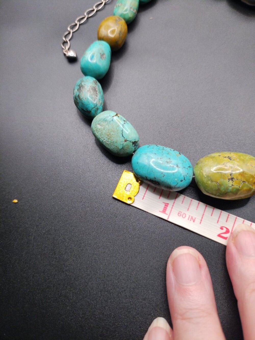 Jay King DTR Hubei Turquoise nugget necklace 925 Sterling Silver Chunky - Picture 3 of 9